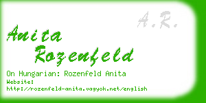 anita rozenfeld business card